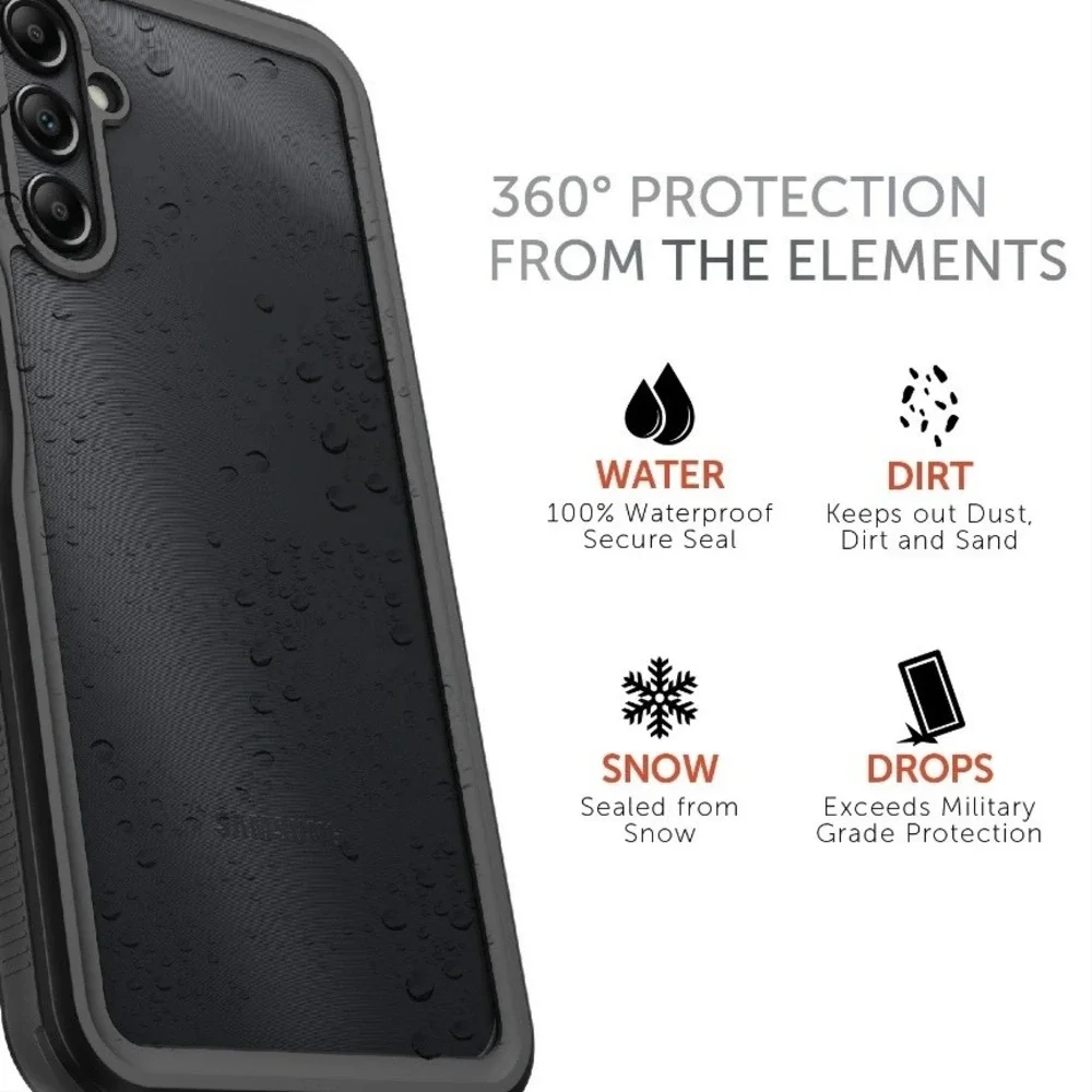 Body Glove Tidal Waterproof Case Samsung‎ Galaxy A14 5G Black Clear IP68 Rugged